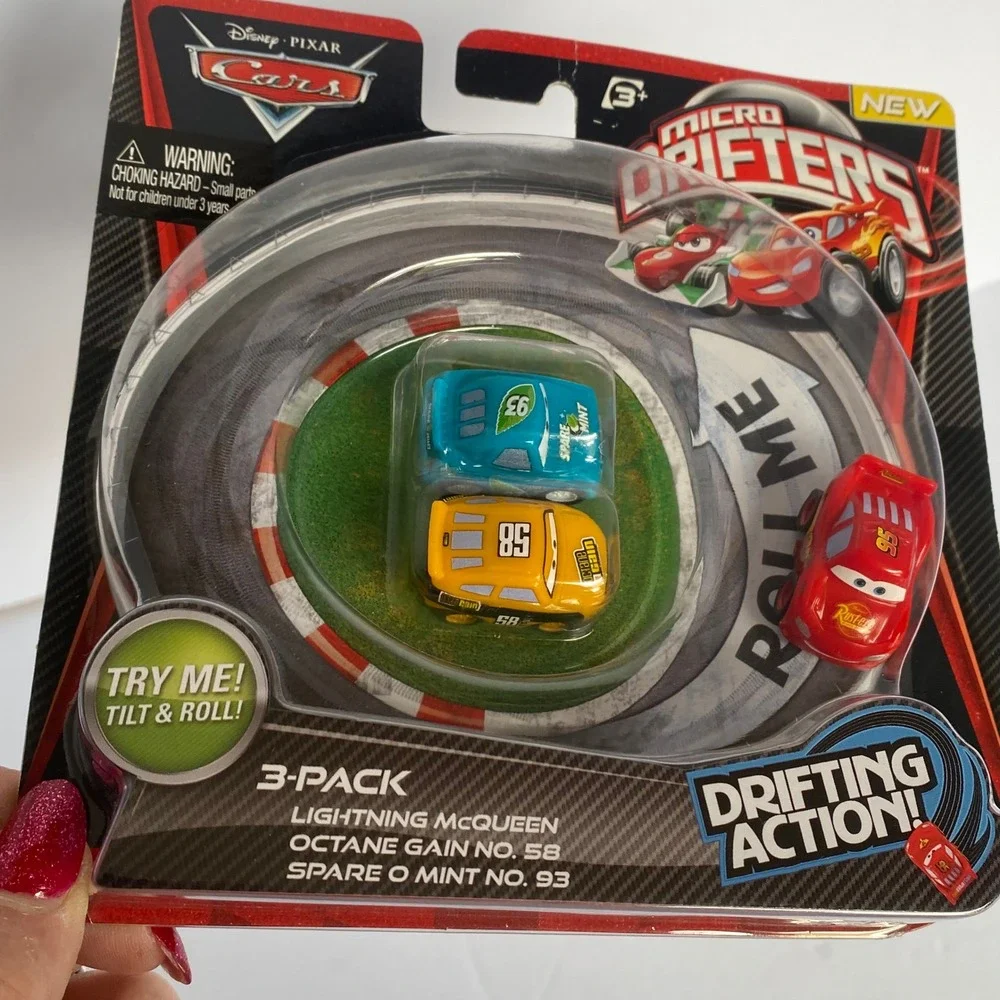Disney Pixar Cars Micro Drifters 3-Pack New Lightning McQueen Octane Gain Spare